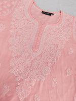 Load image into Gallery viewer, Seva Chikan Hand Embroidered Terivoil Cotton  Lucknowi Chikankari Kurta