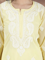 Load image into Gallery viewer, Seva Chikan Hand Embroidered  Georgette Lucknowi Chikankari kurta with Slip