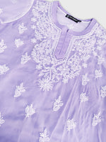 Load image into Gallery viewer, Seva Chikan Hand Embroidered Georgette Lucknowi Chikankari Top With Slip