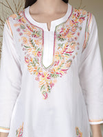 Load image into Gallery viewer, Seva Chikan Hand Embroidered Cotton Lucknowi Chikan Short Top
