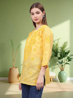 Load image into Gallery viewer, Seva Chikan Hand Embroidered Cotton Lucknowi Chikan Top
