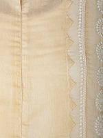 Load image into Gallery viewer, Seva Chikan Hand Embroidered Khaki Cotton Lucknowi Chikankari Anarkali-SCL1768
