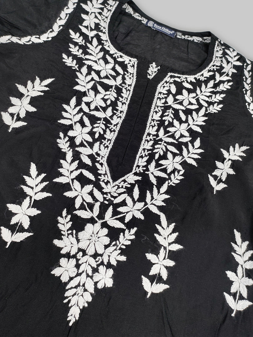 Seva Chikan Hand Embroidered Chanderi Lucknowi Chikankari Kurta