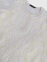 Load image into Gallery viewer, Seva Chikan Hand Embroidered Georgette Lucknowi Chikankari Kurta With Slip