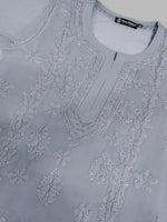 Load image into Gallery viewer, Seva Chikan Hand Embroidered Georgette Lucknowi Chikankari Kurta With Slip