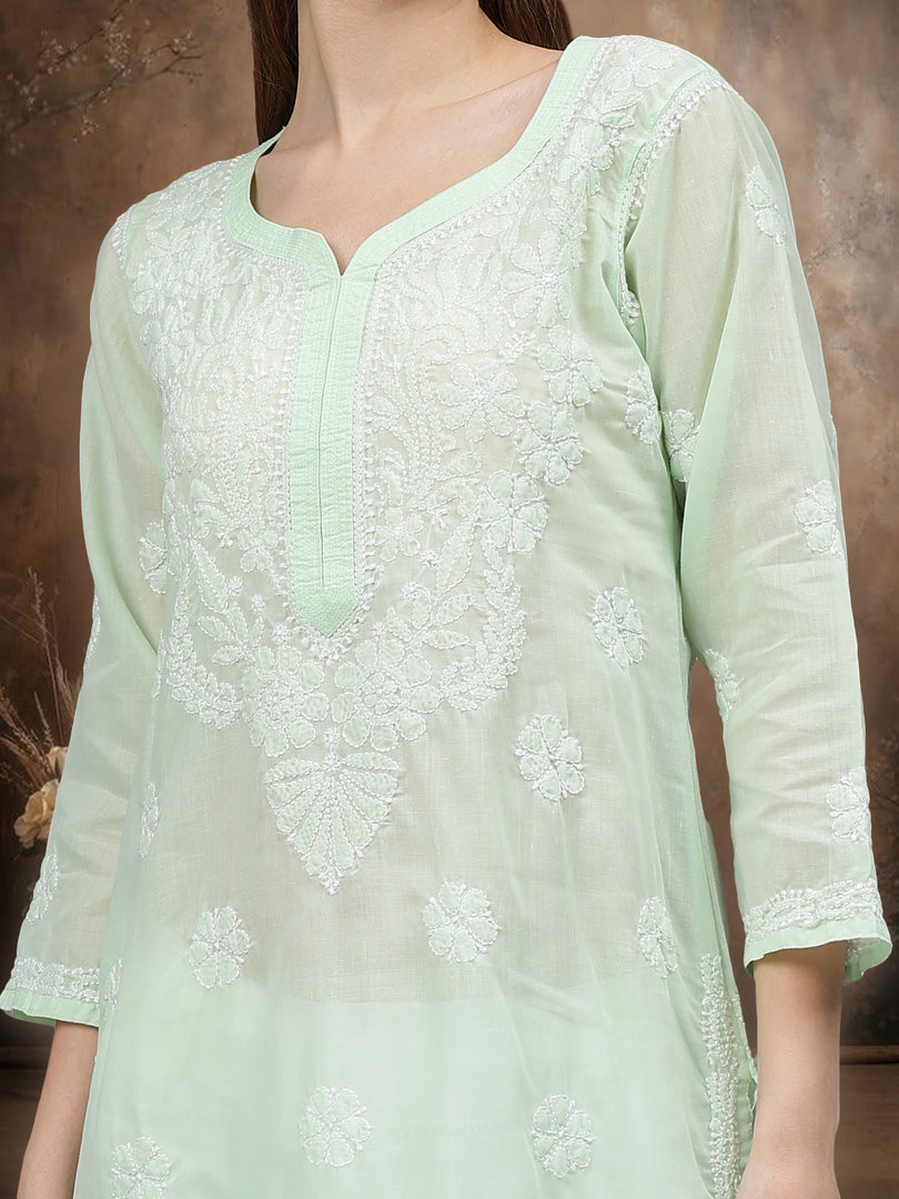 Seva Chikan Hand Embroidered Cotton Lucknowi Chikankari Kurta