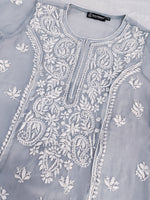Load image into Gallery viewer, Seva Chikan Hand Embroidered Georgette Lucknowi Chikankari Kurta With Slip