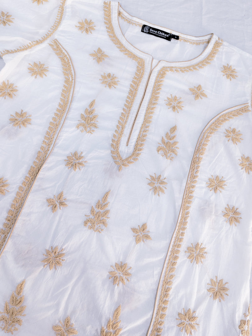 Seva Chikan Hand Embroidered Cotton Lucknowi Chikankari Kurta
