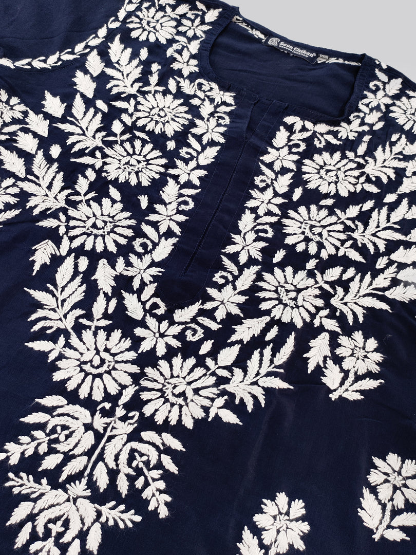 Seva Chikan Hand Embroidered Muslin Lucknowi Chikankari Kurta