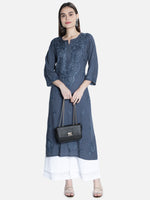 Load image into Gallery viewer, Seva Chikan Hand Embroidered Rayon Lucknowi Chikankari Kurta
