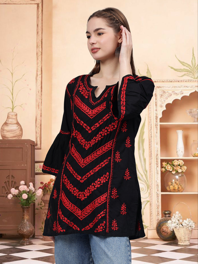 Seva Chikan Hand Embroidered Cotton Lucknowi Chikan Top