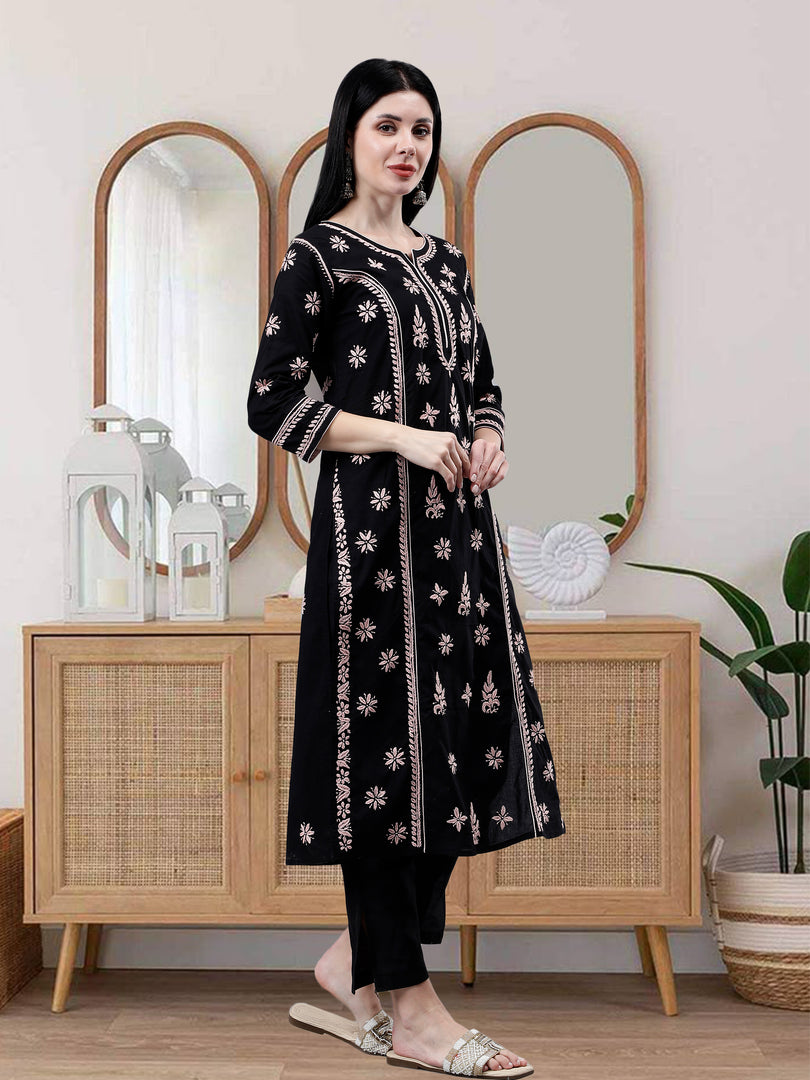 Seva Chikan Hand Embroidered Cotton Lucknowi Chikankari Kurta