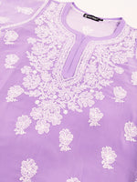 Load image into Gallery viewer, Seva Chikan Hand Embroidered Georgette Lucknowi Chikankari Kurta With Inner