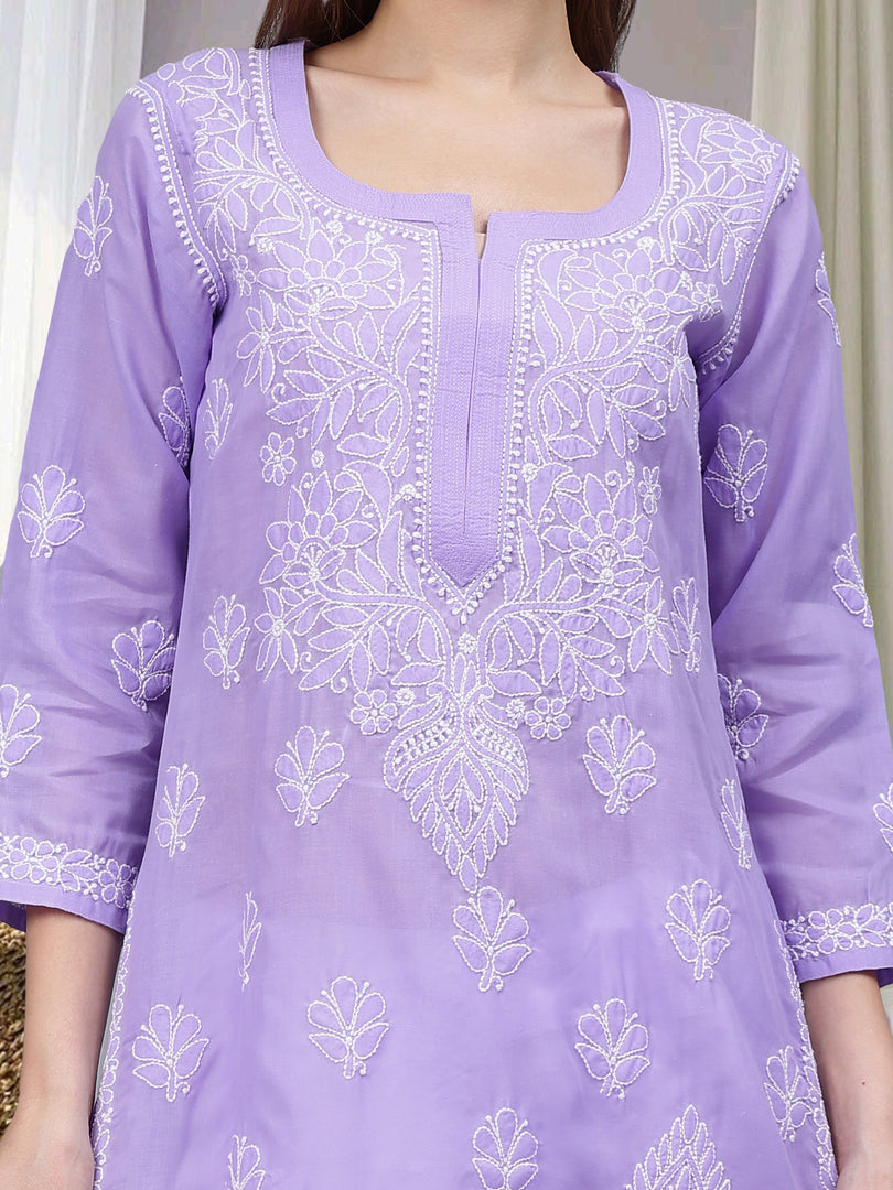 Seva Chikan Hand Embroidered Cotton Lucknowi Chikankari Kurta