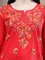 Load image into Gallery viewer, Seva Chikan Hand Embroidered Cotton Lucknowi Chikankari Top
