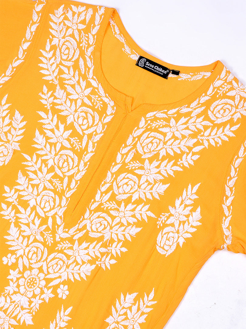 Seva Chikan Hand Embroidered Modal Cotton Lucknowi Chikankari Kurta