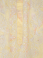 Load image into Gallery viewer, Seva Chikan Hand Embroidered Yellow Cotton Lucknowi Chikan Kurti SCL1322

