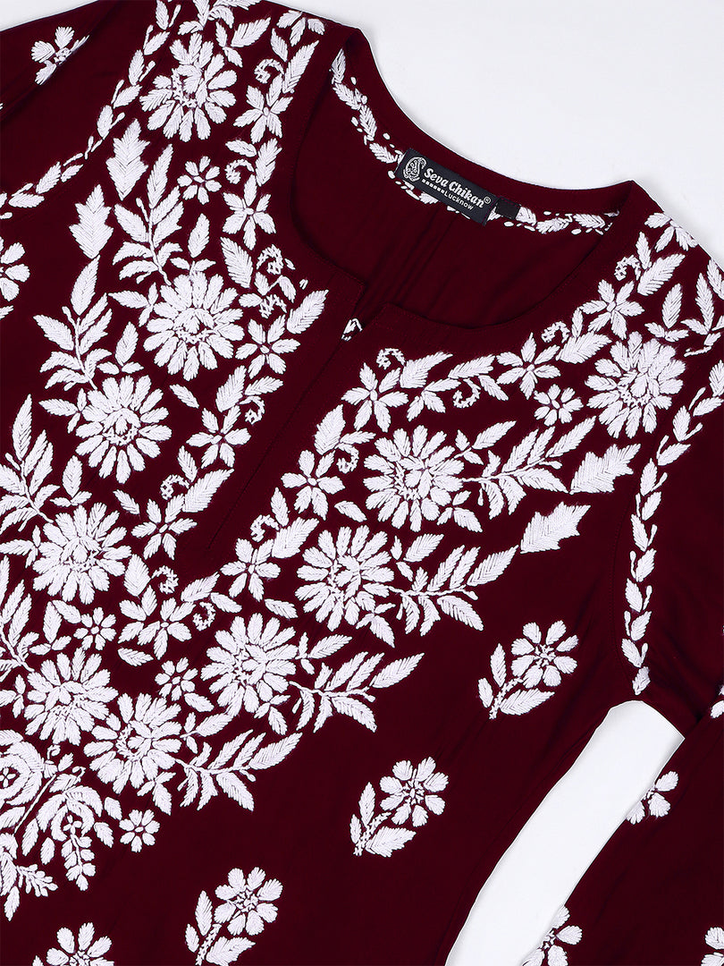 Seva Chikan Hand Embroidered Muslin Lucknowi Chikankari Kurta