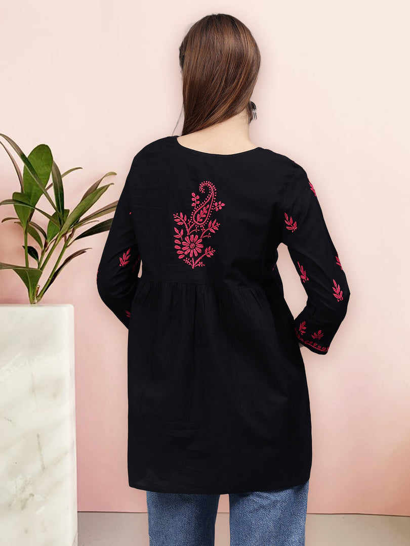 Seva Chikan Hand Embroidered Cotton Lucknowi Chikan Top