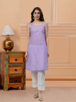 Load image into Gallery viewer, Seva Chikan Hand Embroidered Georgette Lucknowi Chikankari Kurta With Slip