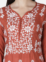 Load image into Gallery viewer, Seva Chikan Hand Embroidered Rayon Cotton Chikankari Kurta