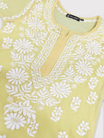 Load image into Gallery viewer, Seva Chikan Hand Embroidered Georgette Chikankari Kurta With Matching Slip