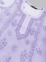 Load image into Gallery viewer, Seva Chikan Hand Embroidered Georgette Lucknowi Chikankari Kurta With Slip