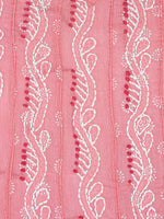 Load image into Gallery viewer, Seva Chikan Hand Embroidered Pink Cotton Lucknowi Chikankari Anarkali-SCL1239
