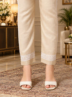 Load image into Gallery viewer, Seva Chikan Hand Embroidered Beige Tissue Lucknowi Chikankari Cord- Set SEV7000