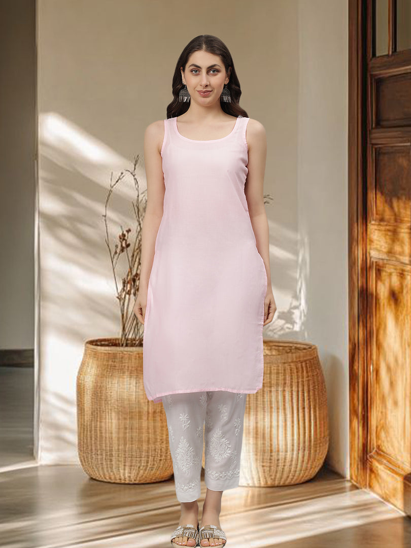 Seva Chikan Hand Embroidered Georgette Lucknowi Chikankari Kurta With Slip