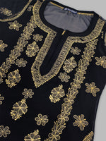 Load image into Gallery viewer, Seva Chikan Hand Embroidered Georgette Lucknowi Chikankari Kurta With Slip