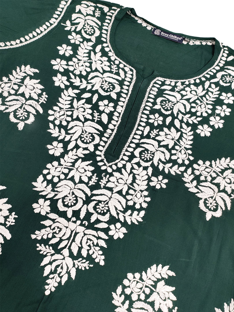 Seva Chikan Hand Embroidered Modal Cotton Lucknowi Chikankari Kurta