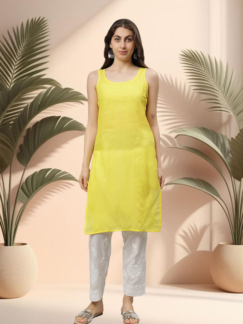 Seva Chikan Hand Embroidered Georgette Lucknowi Chikankari Kurta With Slip
