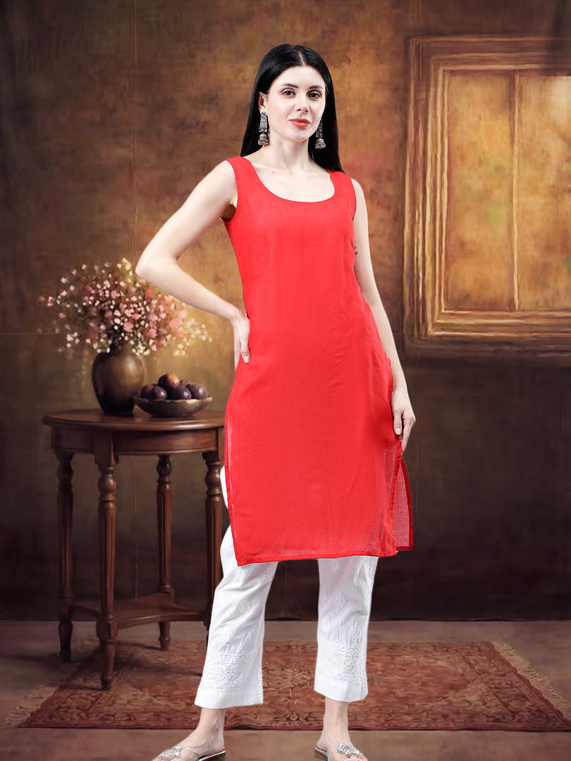 Seva Chikan Hand Embroidered Georgette Lucknowi Chikankari Kurta With Inner