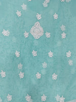 Load image into Gallery viewer, Seva Chikan Hand Embroidered Sea Green Georgette Lucknowi Chikankari Unstitched Suit Piece-SCL13134