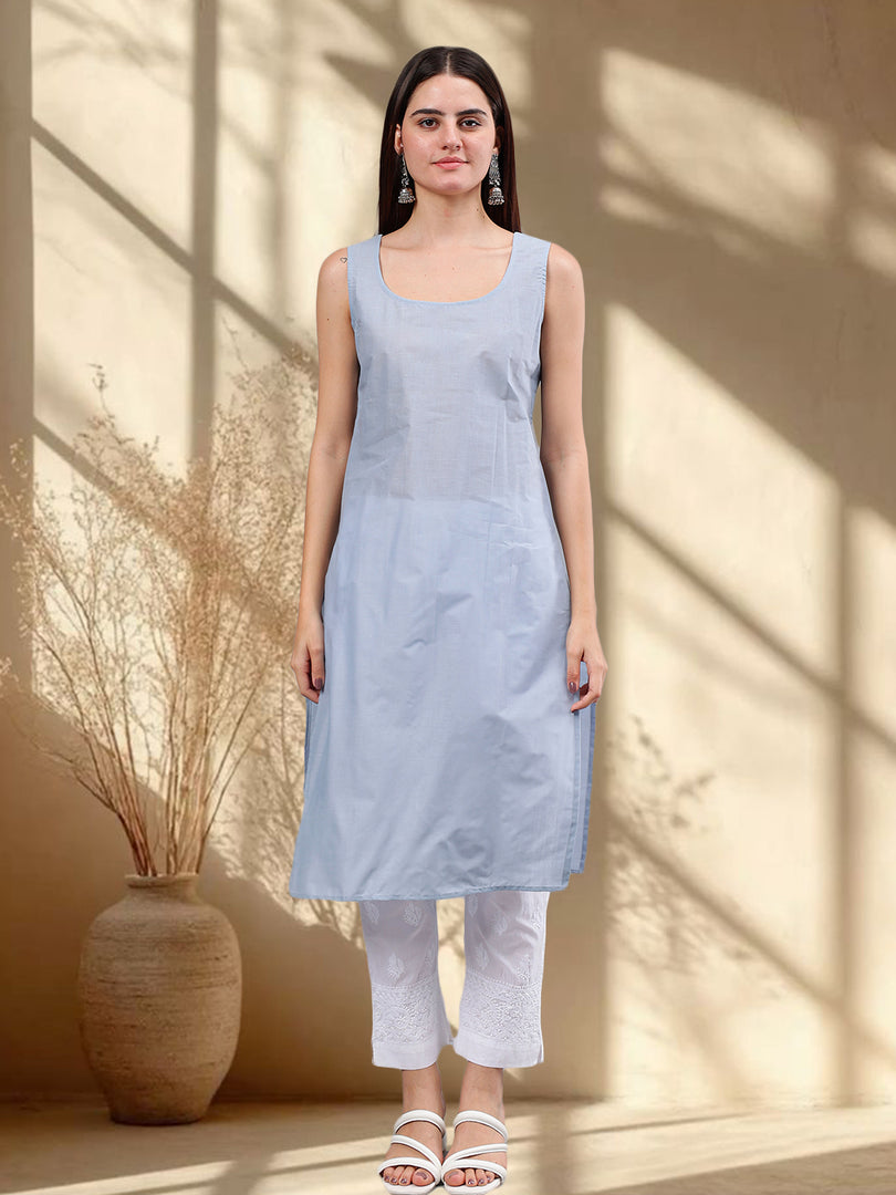 Seva Chikan Hand Embroidered Georgette Lucknowi Chikankari Kurta With Inner