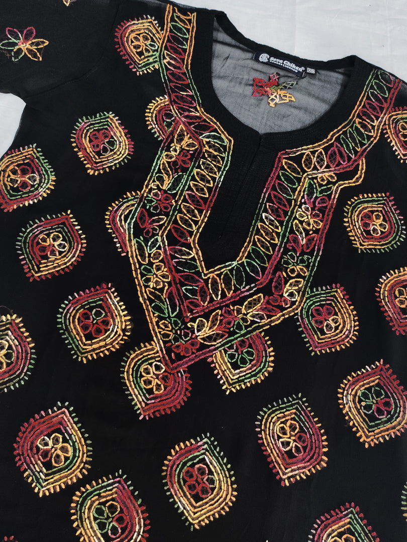 Seva Chikan Hand Embroidered Cotton Lucknowi Chikankari Kurta