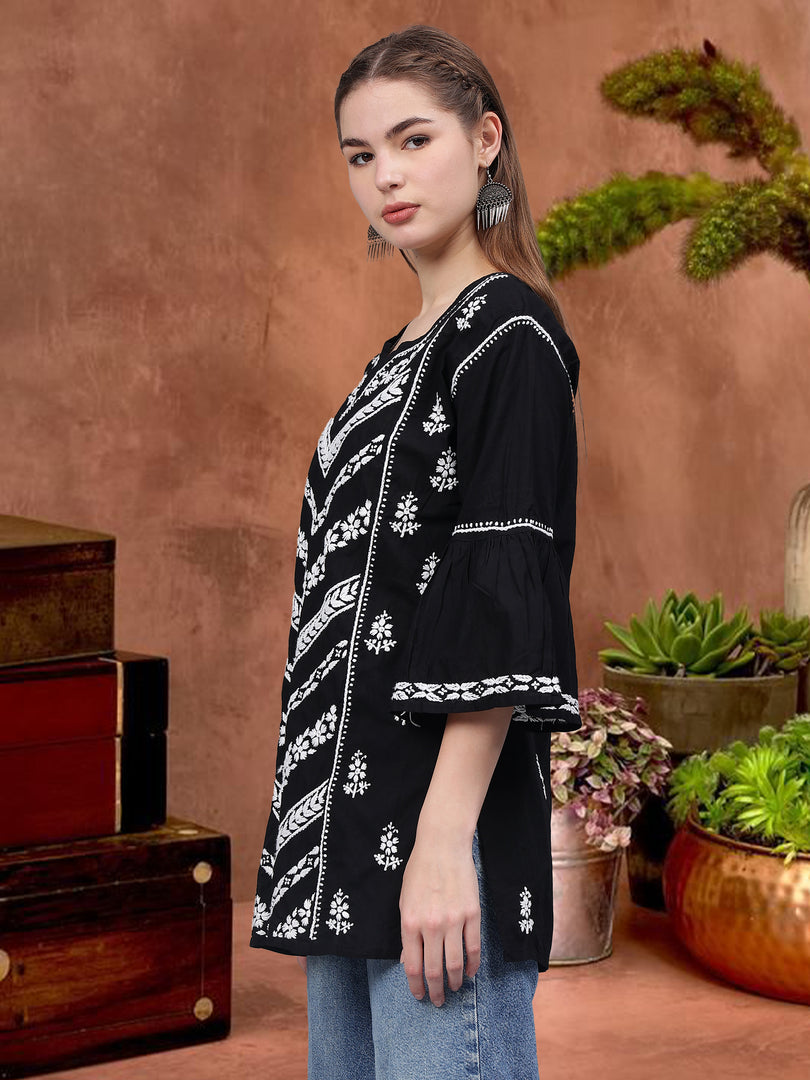 Seva Chikan Hand Embroidered Cotton Lucknowi Chikan Top