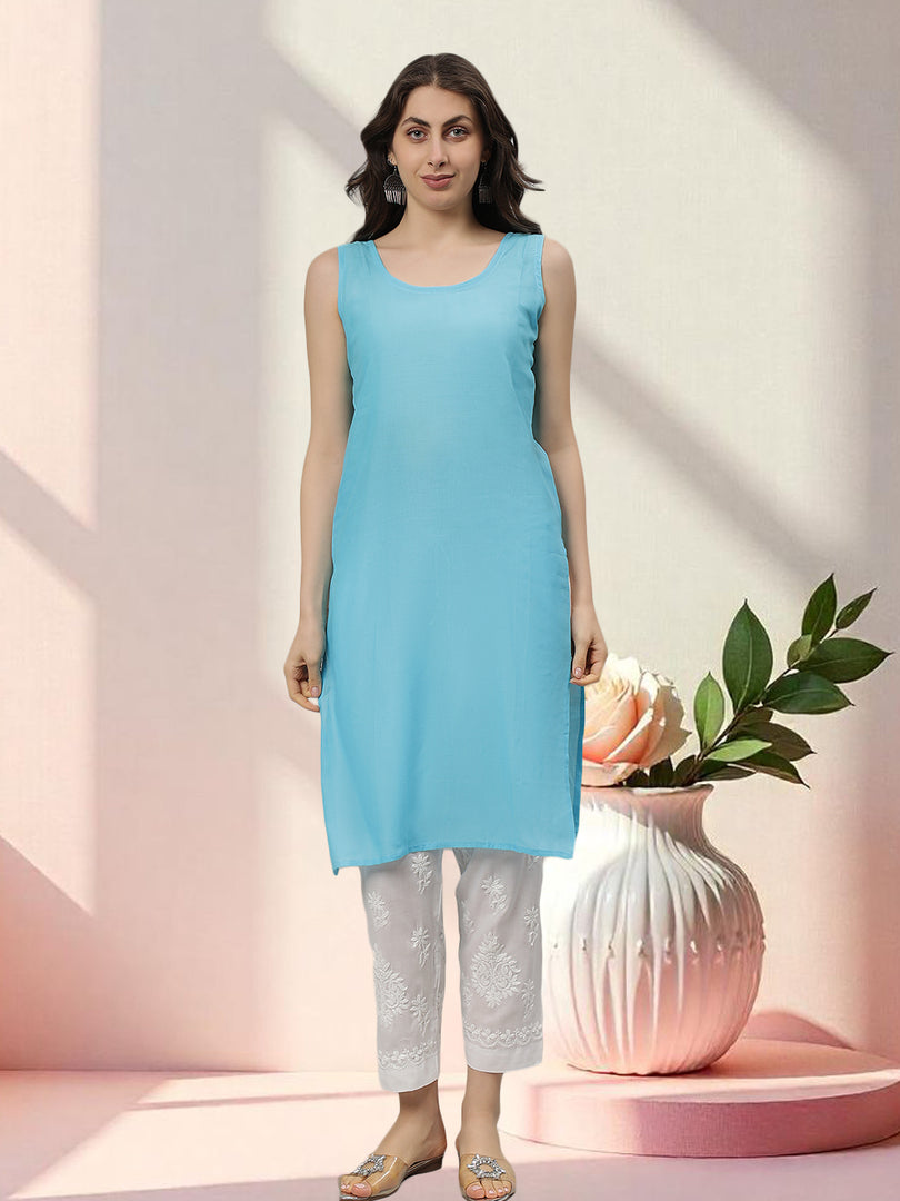 Seva Chikan Hand Embroidered Georgette Lucknowi Chikankari Kurta With Slip