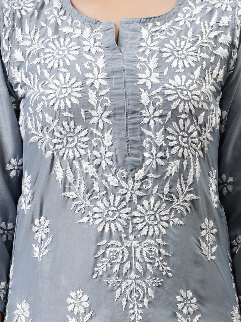 Seva Chikan Hand Embroidered Muslin Lucknowi Chikankari Kurta