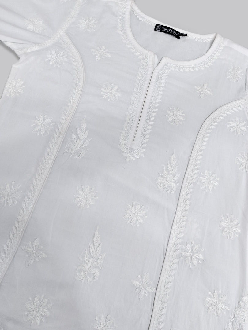Seva Chikan Hand Embroidered Cotton Lucknowi Chikankari Kurta
