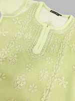 Load image into Gallery viewer, Seva Chikan Hand Embroidered Georgette Lucknowi Chikankari Kurta With Slip
