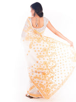 Load image into Gallery viewer, Seva Chikan Hand Embroidered White Kota Lucknowi Saree-SCL1196