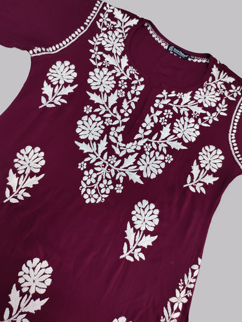 Seva Chikan Hand Embroidered Modal Cotton Lucknowi Chikankari Kurta