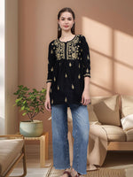 Load image into Gallery viewer, Seva Chikan Hand Embroidered Cotton Lucknowi Chikan Top
