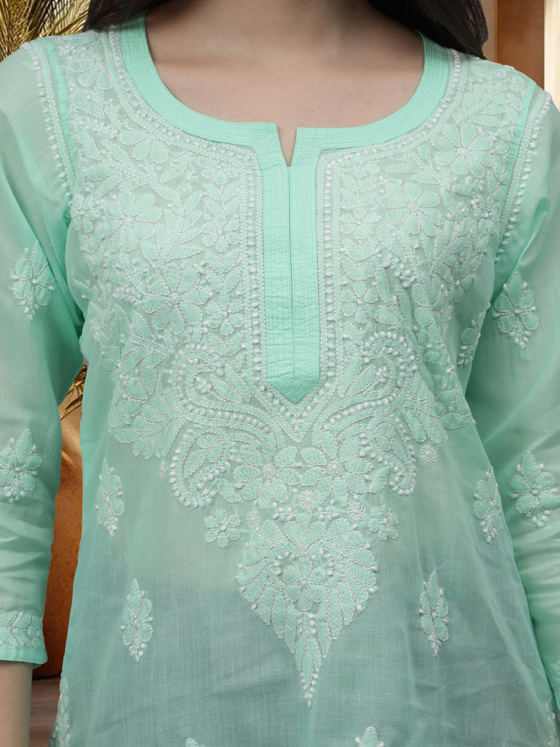 Seva Chikan Hand Embroidered Cotton Lucknowi Chikankari Kurta