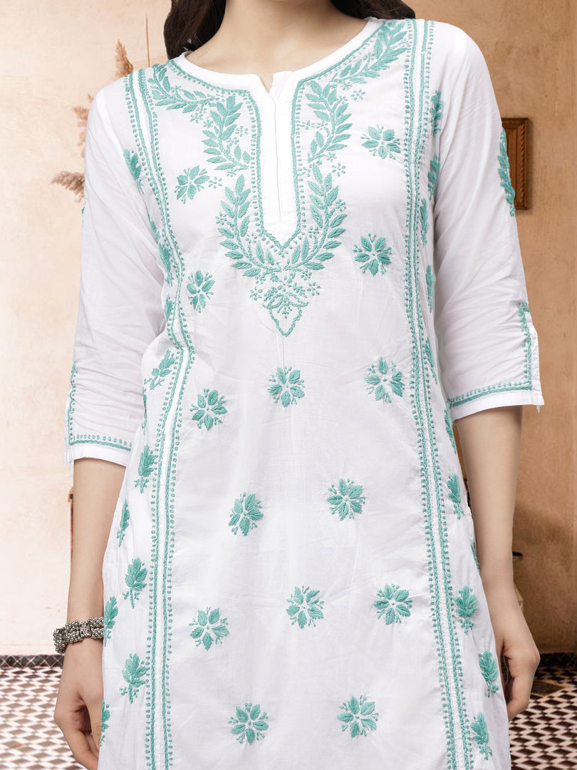 Seva Chikan Hand Embroidered Cotton Chikankari kurta