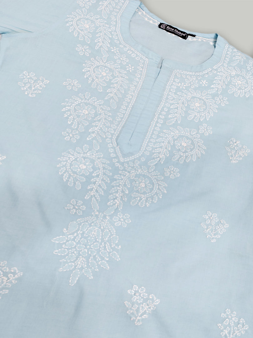 Seva Chikan Hand Embroidered Cotton Lucknowi Chikankari Kurta