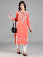 Load image into Gallery viewer, Seva Chikan Hand Embroidered Cotton Chikankari kurta
