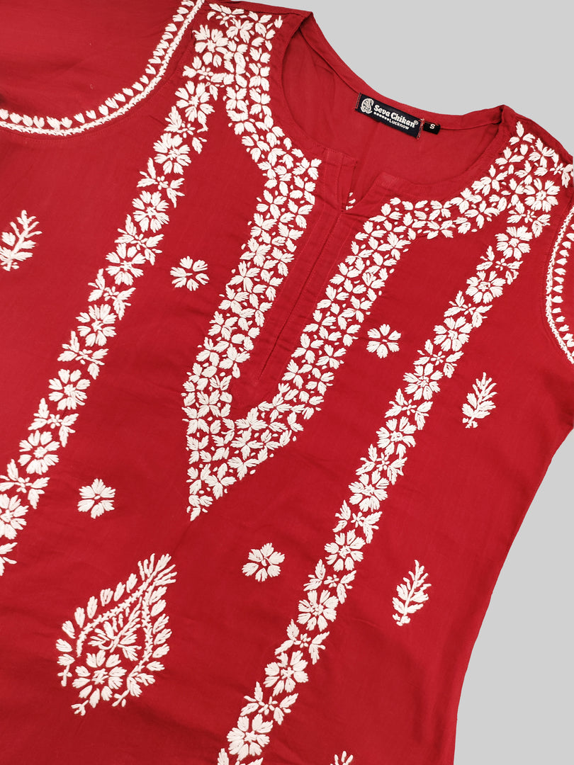 Seva Chikan Hand Embroidered Cotton Lucknowi Chikankari Kurta